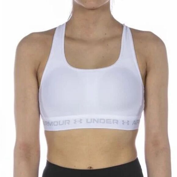 Under Armour Size Large cross back white bra/medium support - Picture 1 of 12